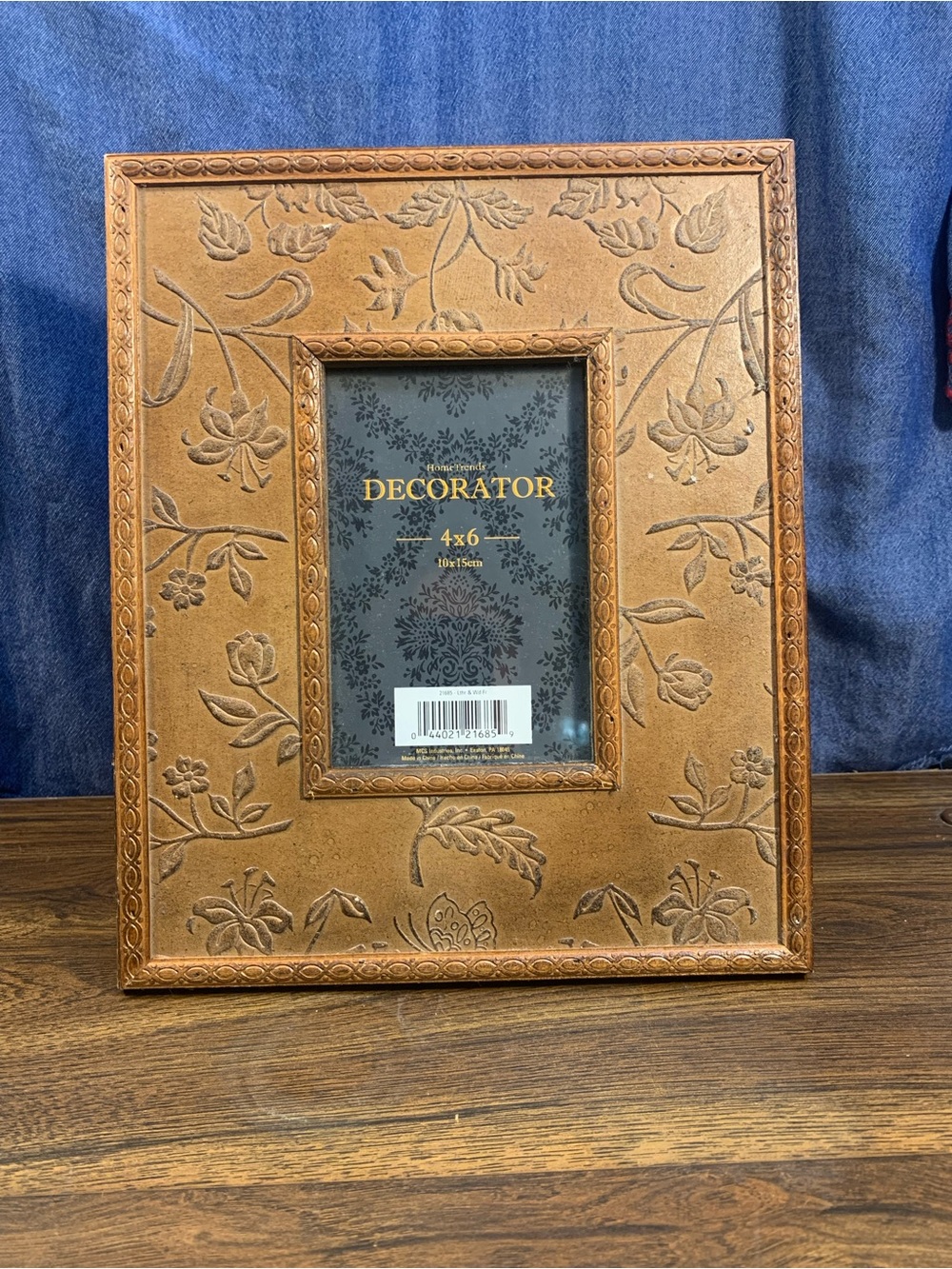 Home Trends Decorator 4x6 Floral Picture Frame Gold Bronze Embossed Botanical